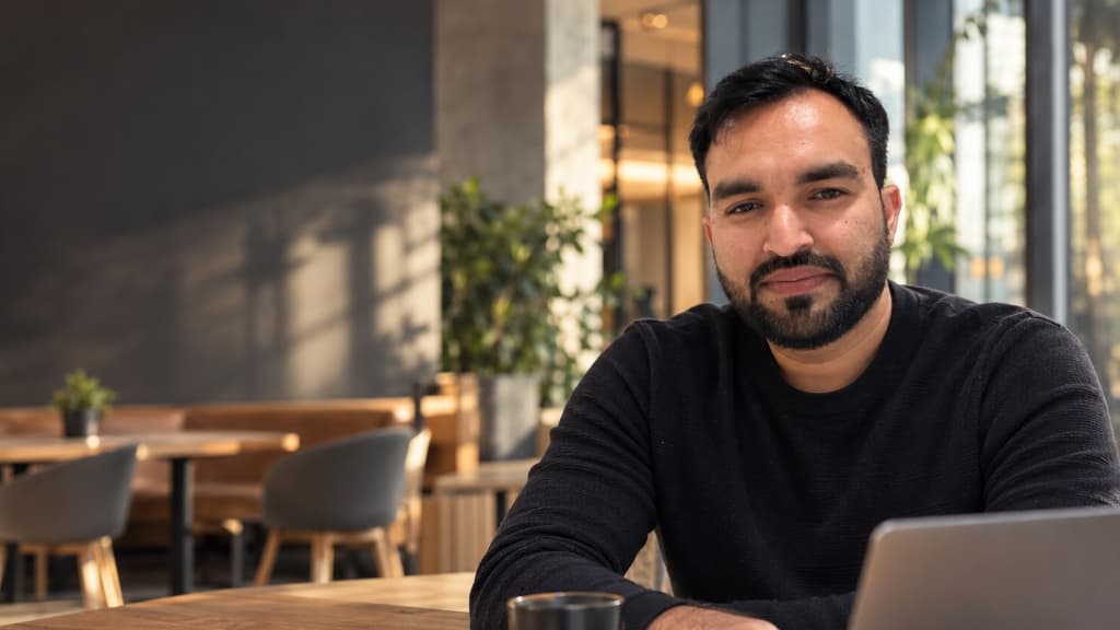 Yogendra Yadav in professional workspace